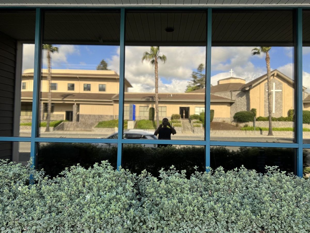 Office storefront in Milpitas with finished reflective window film